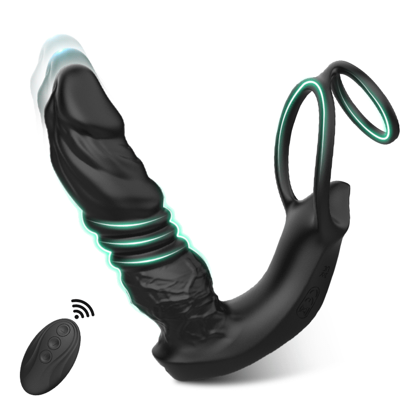 【HOT】Giocattolo anale realistico per la prostata con 9 modalità di vibrazione e doppio anello per un piacere massimo