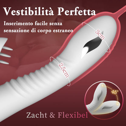 Vibratore punto G con funzione di riscaldamento e leccata del clitoride, giocattolo sessuale per donne