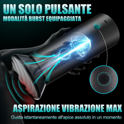 Bliss - Masturbatore Elettrico 9 Modalità di Aspirazione & Vibrazione Potente Manicotto Largo 2,8x