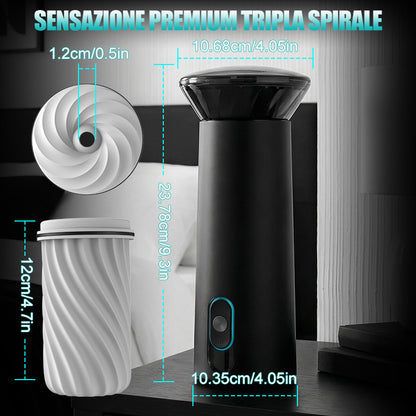 Bliss - Masturbatore Elettrico 9 Modalità di Aspirazione & Vibrazione Potente Manicotto Largo 2,8x