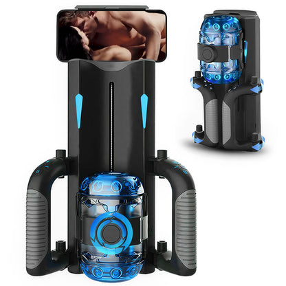 Venom - Corsa Lunga 12 cm & 700 Colpi/Min, Telescopico, Strettezza Regolabile, Supporto Telefono, Masturbatore Automatico Maschile