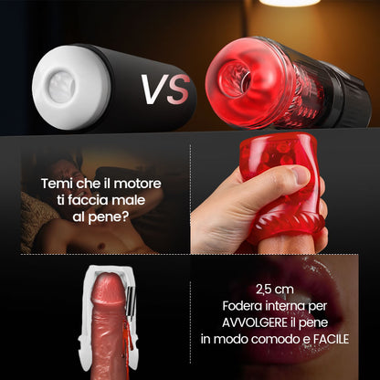 Scarlet - 360° Leccata di Lingua Realistica Manicotto Spesso con 7 Modalità di Aspirazione Stimolatore Orale