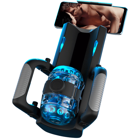 Venom - Corsa Lunga 12 cm & 700 Colpi/Min, Telescopico, Strettezza Regolabile, Supporto Telefono, Masturbatore Automatico Maschile