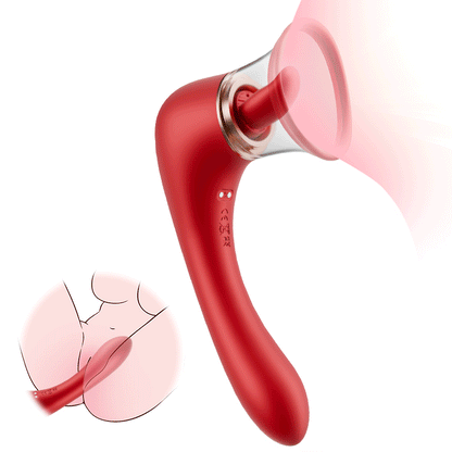 Ciuccio che succhia la stimolazione del capezzolo del vibratore del clitoride