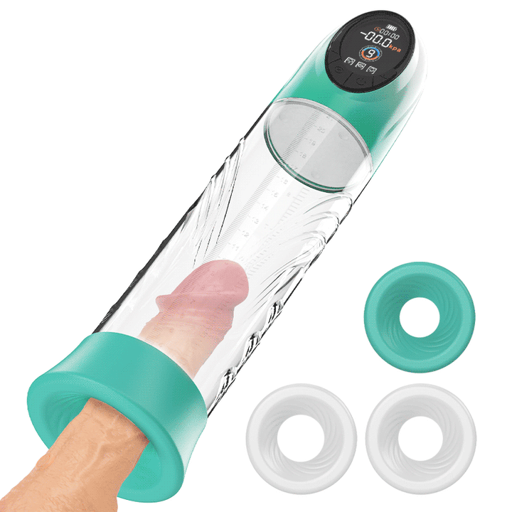 Green Pioneer - Pompa per pene ad acqua con 4 livelli di pressione e 9 modalità di aspirazione, display LC
