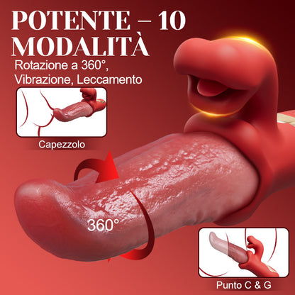 Vesper - Vibratore a lingua profonda per piacere prolungato con 10 movimenti ondulatori