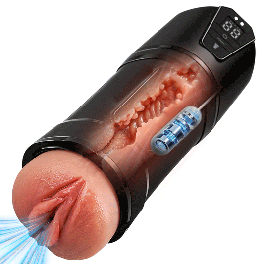 Challenger - 10 Vibrazioni, 5 Aspirazioni, Vagina Ultra-Realistica, Masturbatore Simulato