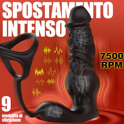 Massaggiatore prostatico 6 in 1 a spinta rapida con telecomando e APP