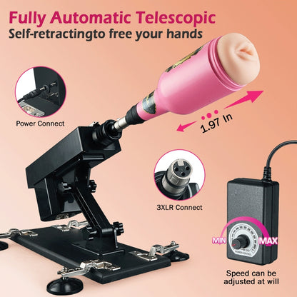 Azax - Piacere estremo con la macchina del sesso più apprezzata - 7 accessori, spinta automatica, amore anale