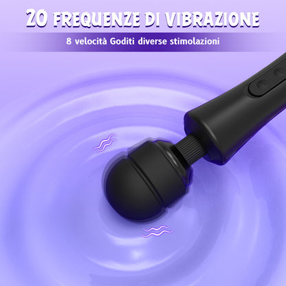 20 Frequenze 8 Velocità Stick AV vibrante ad alta frequenza a testa grande
