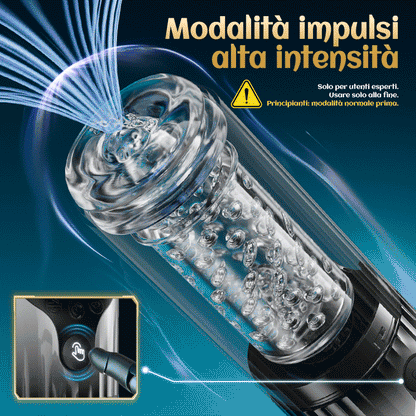 Vortex Male Stroker - 4 potenti livelli di aspirazione, modalità boost con un solo pulsante, facile da pulire con lubrificante incluso