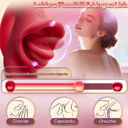 Posy – Vibratore Clitorideo Upgrade 2.0 con Funzione di Licking e Stimolazione del Punto G per Coppie