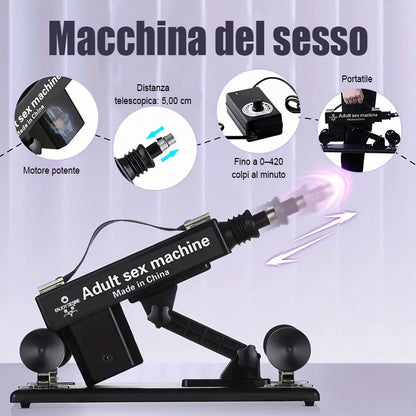 Piacere estremo con la macchina del sesso più apprezzata - 7 accessori, spinta automatica, amore anale