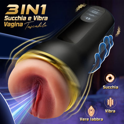 5 Succhiare 10 coppe vibranti per la masturbazione maschile con ingresso di vagina simulato