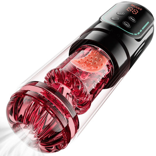 Scarlet - 360° Leccata di Lingua Realistica Manicotto Spesso con 7 Modalità di Aspirazione Stimolatore Orale