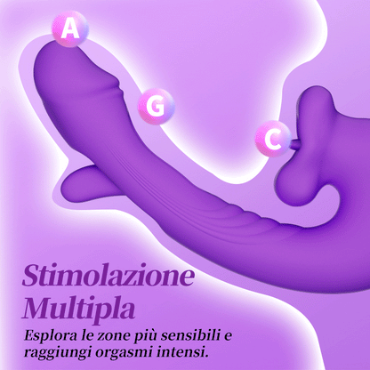 Isolde - Vibratore G-Spot Aggiornato a Forma di Bocca con Lingua Stimolante per Clitoride e Movimento Fluttuante
