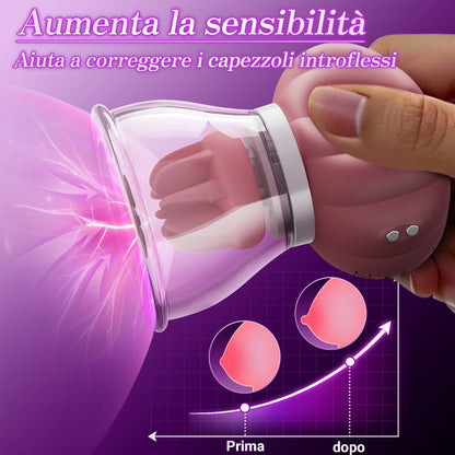 Thaliane – Giocattoli per capezzoli manuali con suzione e rotazione con due teste a spazzola differenti