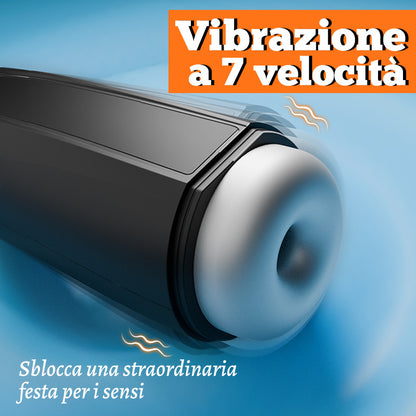 Tazza per masturbazione elettrica vibrante succhiante 2 in 1 con 7 frequenze