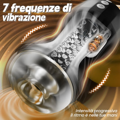 Gasvortex - Modalità di suzione e vibrazione a 7 frequenze, involucro torsionabile, masturbatore maschile