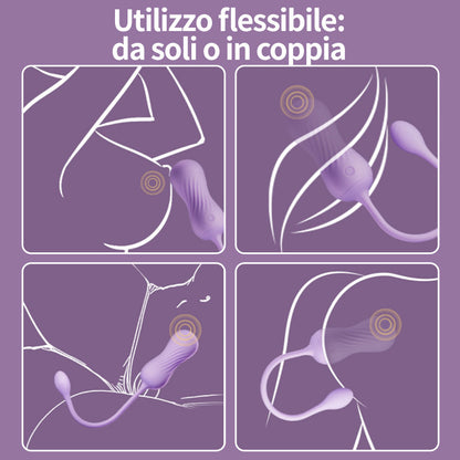 Elf — Vibratore con Vibrazione e Rotazione a 9 Frequenze, Stimolazione a 360°