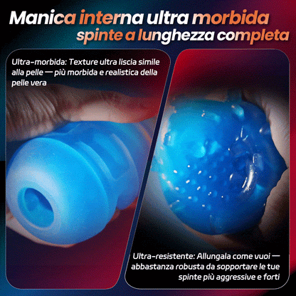 Venom - Corsa Lunga 12 cm & 700 Colpi/Min, Telescopico, Strettezza Regolabile, Supporto Telefono, Masturbatore Automatico Maschile