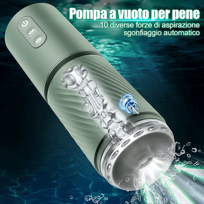 Abyss - Pompa per Pene a Vuoto con 10 Suction & 10 Vibrazioni - Pompa per Allargamento - Masturbatore Maschile