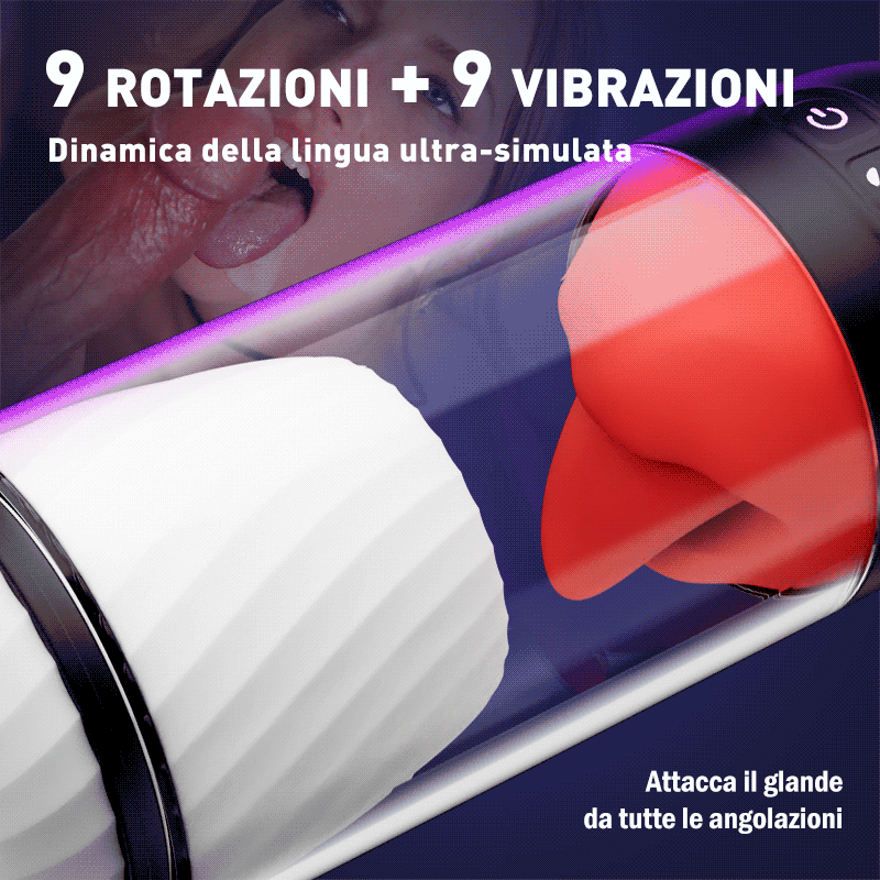 Masturbatore per sesso orale a banshee 4 in 1，Rimuovibile， 9Vibrazione，IPX7