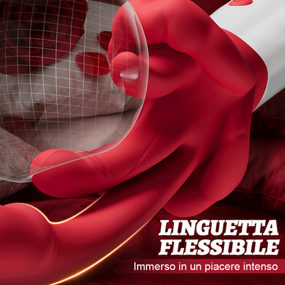 Tindra - Nuovo vibratore 4 in 1 aggiornato con leccata della lingua, movimento oscillante, riscaldamento e stimolazione del punto G per donne
