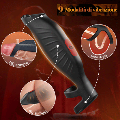 【Nuovi prodotti caldi】Anello del pene efficiente a vibrazione con 9 frequenze