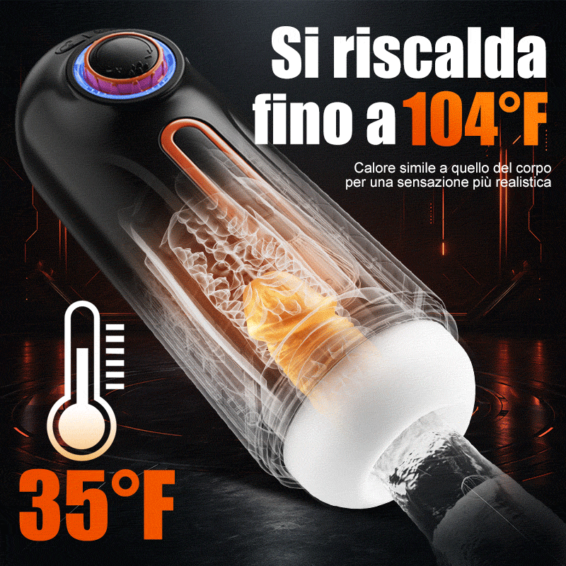 Alien - 5 IN 1 Masturbatore Cup High-Tech Suzione+Telescopico+Riscaldamento