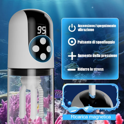 Wave - 5 Modalità di Aspirazione 9 Modalità di Vibrazione Aspirazione a Vuoto Massaggiatore per Glande Pompa per Pene