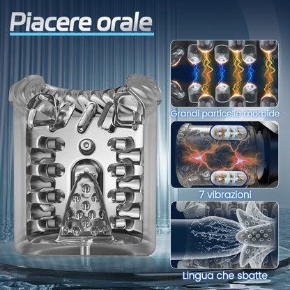 King - Masturbatore automatico 4 in 1 per uomini, 100% impermeabile