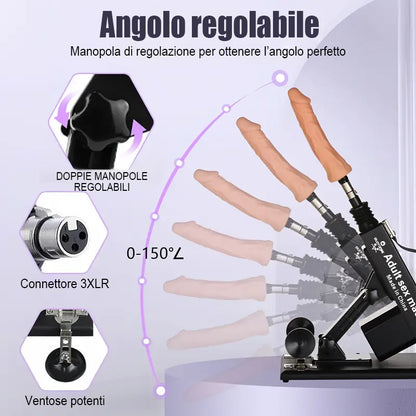 Piacere estremo con la macchina del sesso più apprezzata - 7 accessori, spinta automatica, amore anale