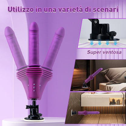 Dildo Migliorato Extra Lungo da 4,33 Pollici con Base Regolabile a 145°, Riscaldamento e Vibrazione