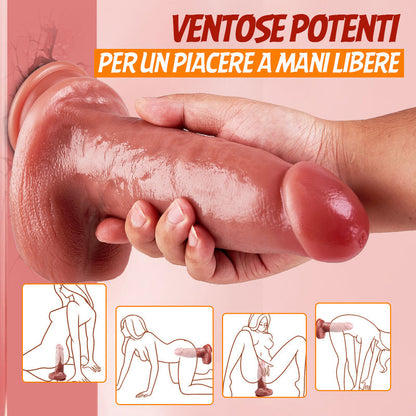 Big Brother - Dildo realistico extra spesso da 9,84 pollici con estensione massima, 7 modalità di spinta + 10 modalità di vibrazione