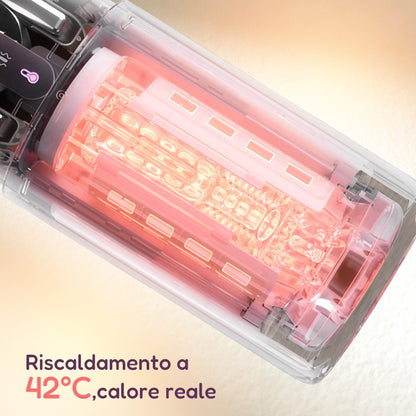 Vibedry - Masturbatore riscaldante per uomini, 7 livelli telescopici, 5 modalità di vibrazione, controllato tramite app, multifunzionale