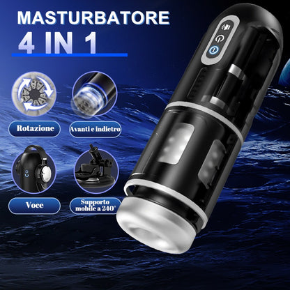 【Spedizione gratuita】Chainsaw - Masturbatore Cup automatico 7 modalità di telesciopica 7 modalità di rotazione