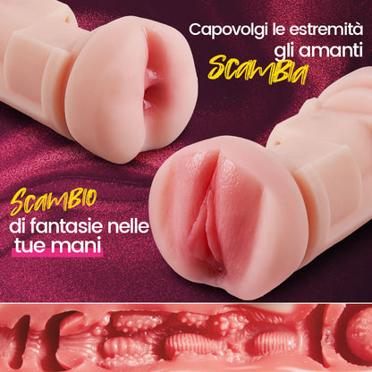 Throb - Allenatore di Resistenza Vibrante a Doppio Estremità Edging Ritardo & Costruttore di Endurance Masturbatore Maschile