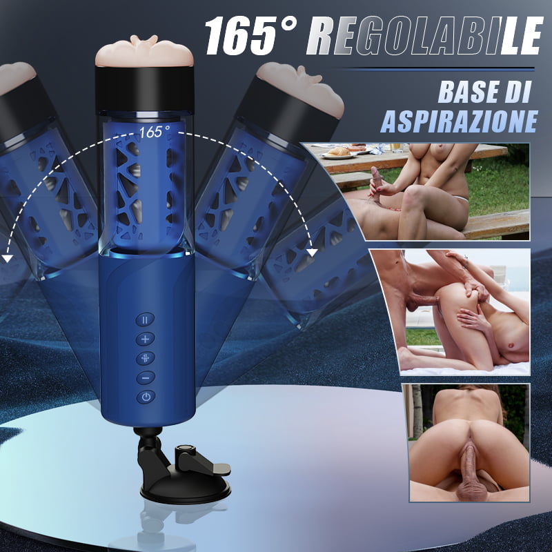 Bluesea 6 Masturbatore a rotazione con spinta bidirezionale con base di aspirazione