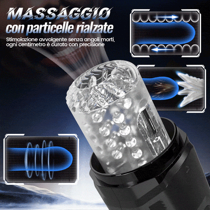 GripMax – Vibratore doppio rotante telescopico senza mani con supporto a ventosa.