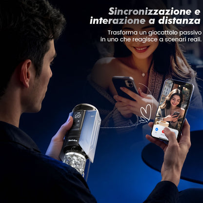 King‑Masturbatore controllato da app con potente aspirazione, avvolgimento profondo e stretto a 360°, facile da pulire