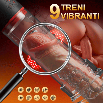 2 IN1 9 Vibrazione 3 Aspirazione Pompa per pene