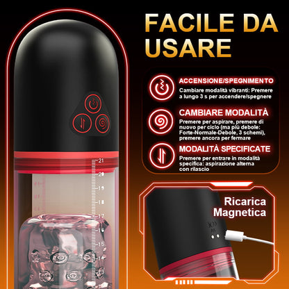 2 IN1 9 Vibrazione 3 Aspirazione Pompa per pene