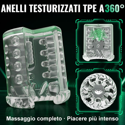 Heaven - Masturbatore Automatico 5 in 1 Rotante a Spinta Aspirazione Vibrazione Licking Stroker