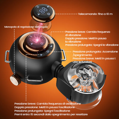 【Vendita flash: 30% SCONTO】Hazel - Masturbatore Maschile Strap-On da Vita Hands-Free con 9 Vibrazioni, Oscillazione e Spinta