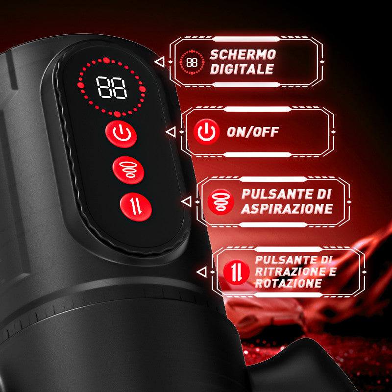 Terminator - Sesso orale x vaginale! 9 Rotazione di allungamento 9 Succhiamento con impugnatura Masturbatore maschile