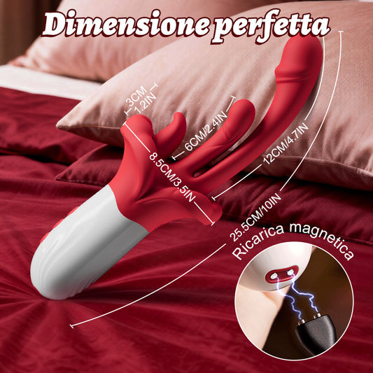 Tindra - Nuovo vibratore 4 in 1 aggiornato con leccata della lingua, movimento oscillante, riscaldamento e stimolazione del punto G per donne