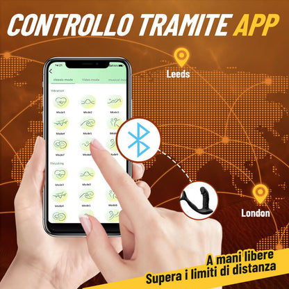 AcmeJoy Vibratore Anale Oscillante e Vibrante a 9 Modalità con Controllo tramite App e Anello Pene