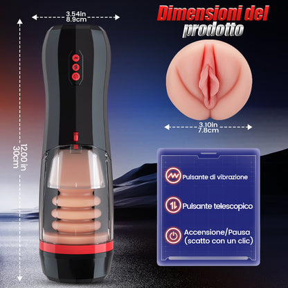 Climber 4 IN 1 Masturbatore cup Suzione Telescopica Vibrazione Acmejoy