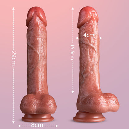 CUPIDO 9 Vibrante 3 Telescopica 3 Rotante Dildo realistico 22,5 cm riscaldato